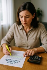 NJ homeowner reviewing insurance policy terms and limits before filing a claim