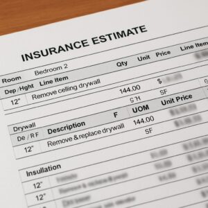 Xactimate line-item estimate used for an NJ property claim