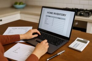 New Jersey homeowner compiling contents inventory for insurance claim
