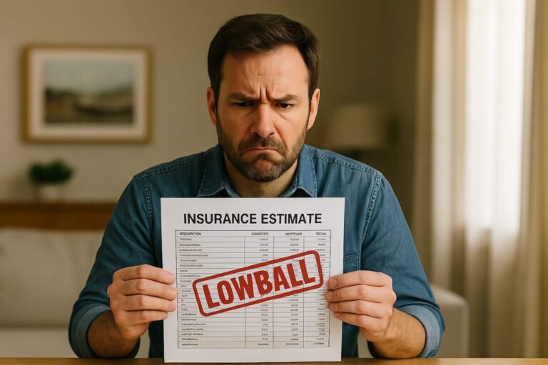 NJ homeowner reacting to a lowball insurance claim estimate