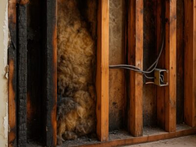 home hidden damage in wall cavity after fire
