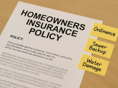 homeowners insurance policy on table